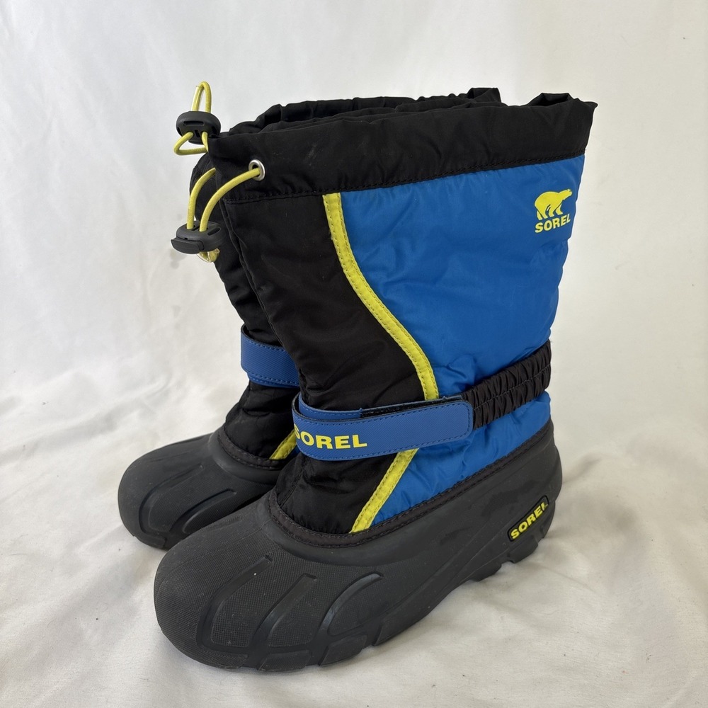 SOREL Blue/Black Flurry Youth Boys Insulated Winter Waterproof Snow Boots Size 5